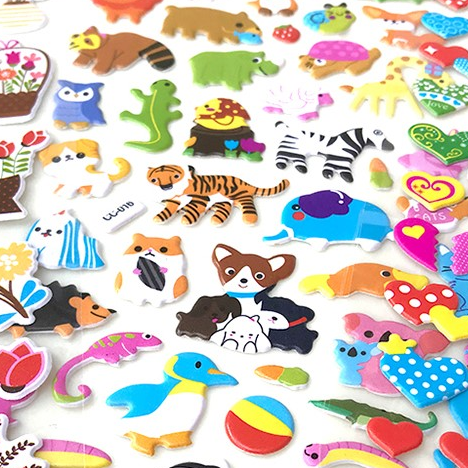 Custom cartoon diy 3d puffy stickers for kids