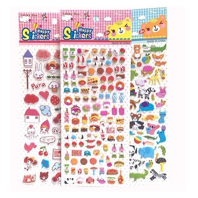 Custom cartoon diy 3d puffy stickers for kids