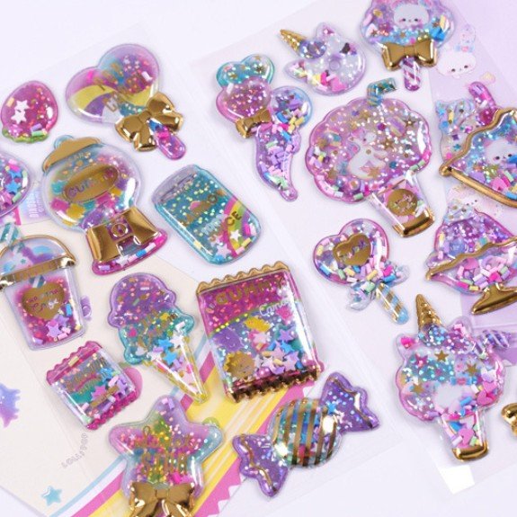 3D Custom Logo Cute Bubble Shake Cartoon Stickers Waterproof Eco-friendly Decorative Sticker