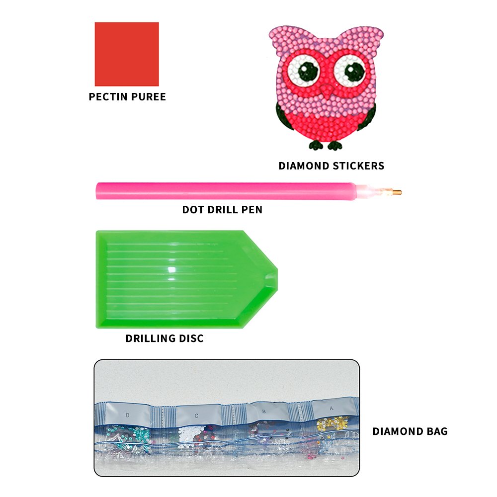 Cartoon animal DIY handmade children's diamond drawing stickers
