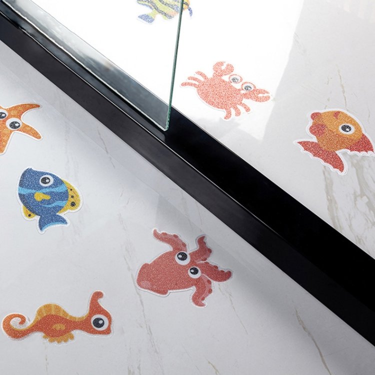 GRS Certified Waterproof PEVA Kids Safety Anti-slip Tape Lovely Sea Creature Anti Slip Sticker For Bathroom