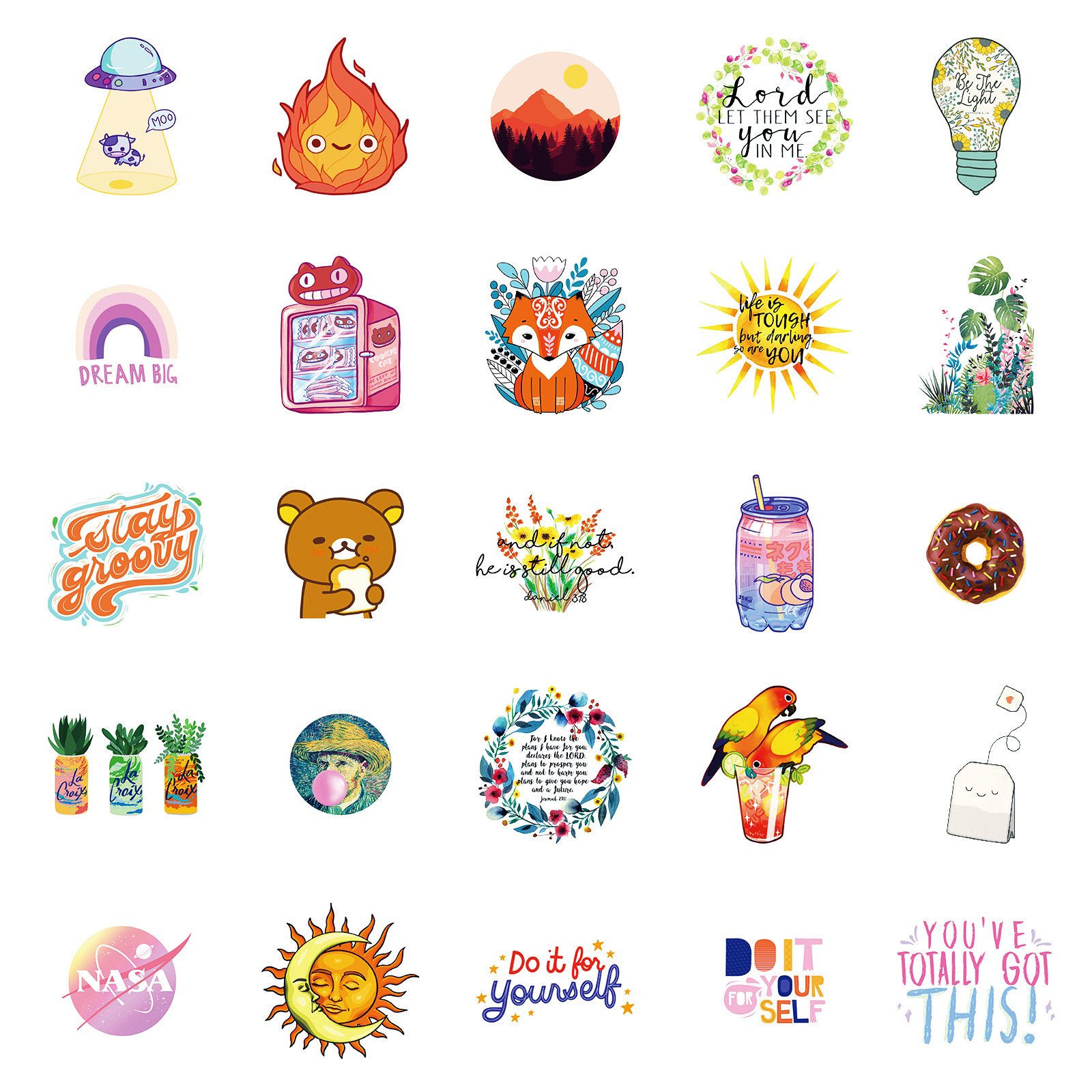 50PCS Good vibes positive phrase drink cartoon corgi travelling sticker