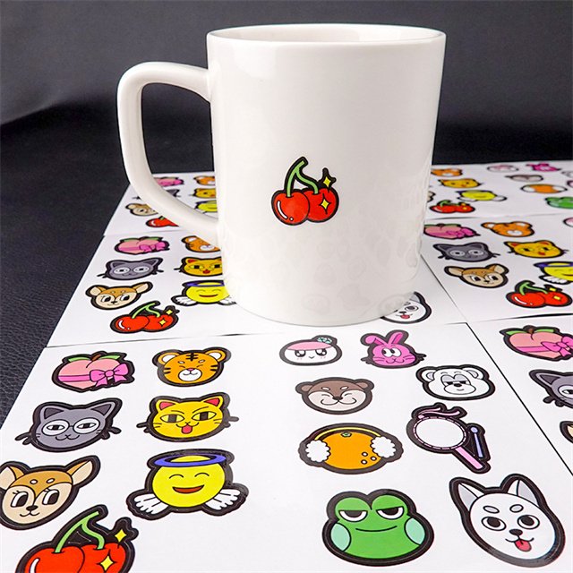 Custom Kids Cute Cartoon Stickers Anime head picture Decorative Waterproof Adhesive Vinyl Sticker Printing