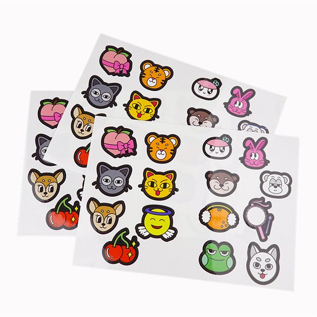 Custom Kids Cute Cartoon Stickers Anime head picture Decorative Waterproof Adhesive Vinyl Sticker Printing
