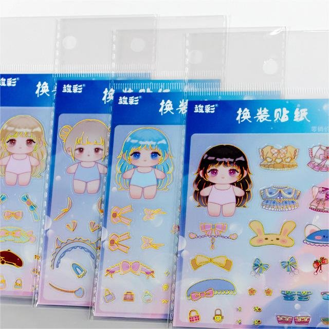Custom Kids Cute Cartoon Stickers Anime head picture Decorative Waterproof Adhesive Vinyl Sticker Printing