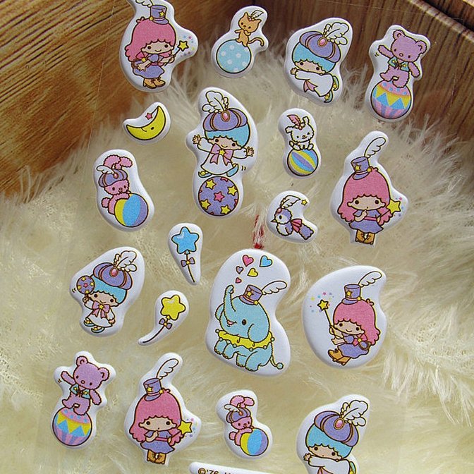 Custom design cute 3D puffy sticker sheet for kids Wholesale kawaii cartoon sponge stickers