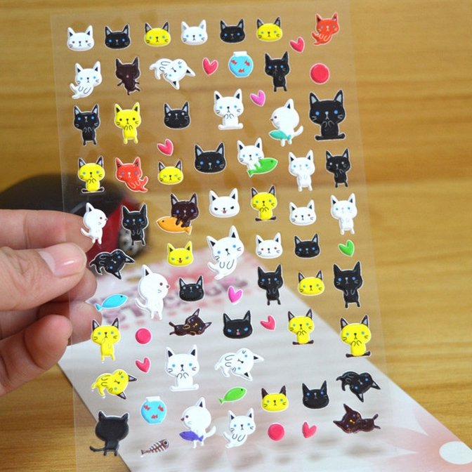 Custom design cute 3D puffy sticker sheet for kids Wholesale kawaii cartoon sponge stickers
