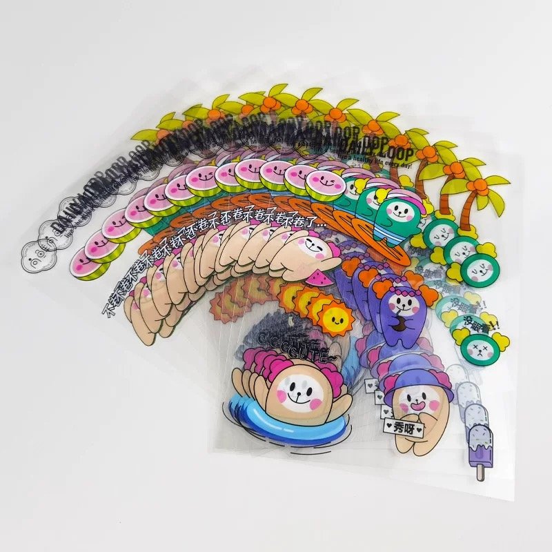 Personalized Private Waterproof Adhesive Vinyl Label Logo Cartoon Kiss Cut Sticker Paper Custom Printing Die Cut Sticker Sheet