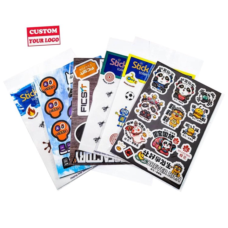 Personalized Private Waterproof Adhesive Vinyl Label Logo Cartoon Kiss Cut Sticker Paper Custom Printing Die Cut Sticker Sheet