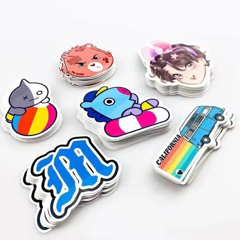 Customized Stickers Made Label Holographic UV Printing Sticker Sheet Self Adhesive Waterproof Vinyl Die Cut Cartoon Stickers
