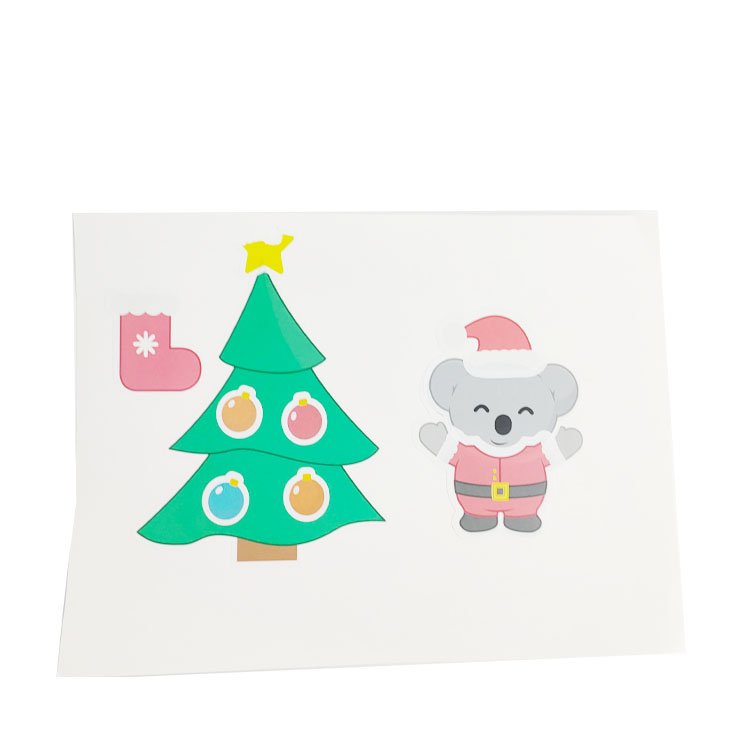 custom printed label Christmas stickers custom kiss cut stickers cartoon label sheet for decorate festival stickers