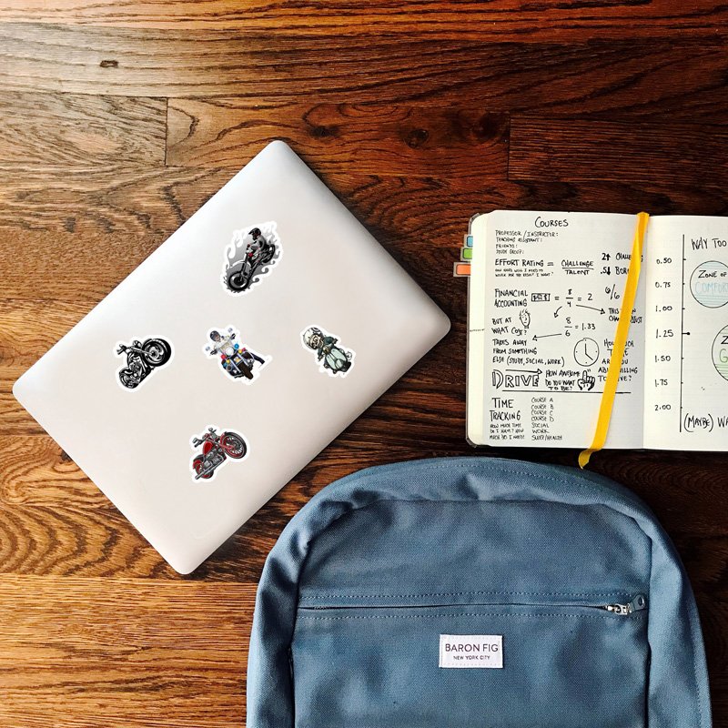 50 PCS Cool Motorbike Motorcycle Luggage Notebook Stickers