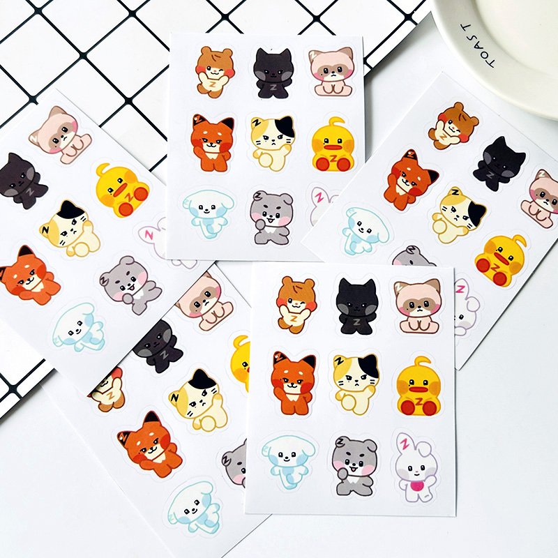 KPOP ZB1 ZERONI Cartoon PVC Waterproof Stickers Zerobaseone Hanbin Yujin Zhanghao Phone Cup Guitar Self-adhesive Decal Fans Gift