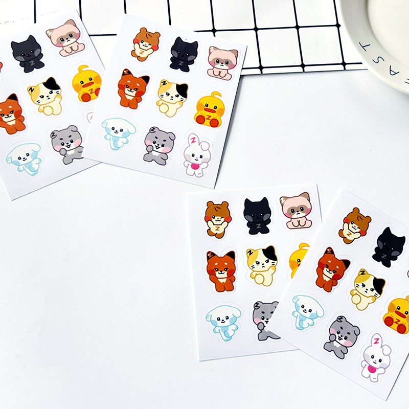 KPOP ZB1 ZERONI Cartoon PVC Waterproof Stickers Zerobaseone Hanbin Yujin Zhanghao Phone Cup Guitar Self-adhesive Decal Fans Gift