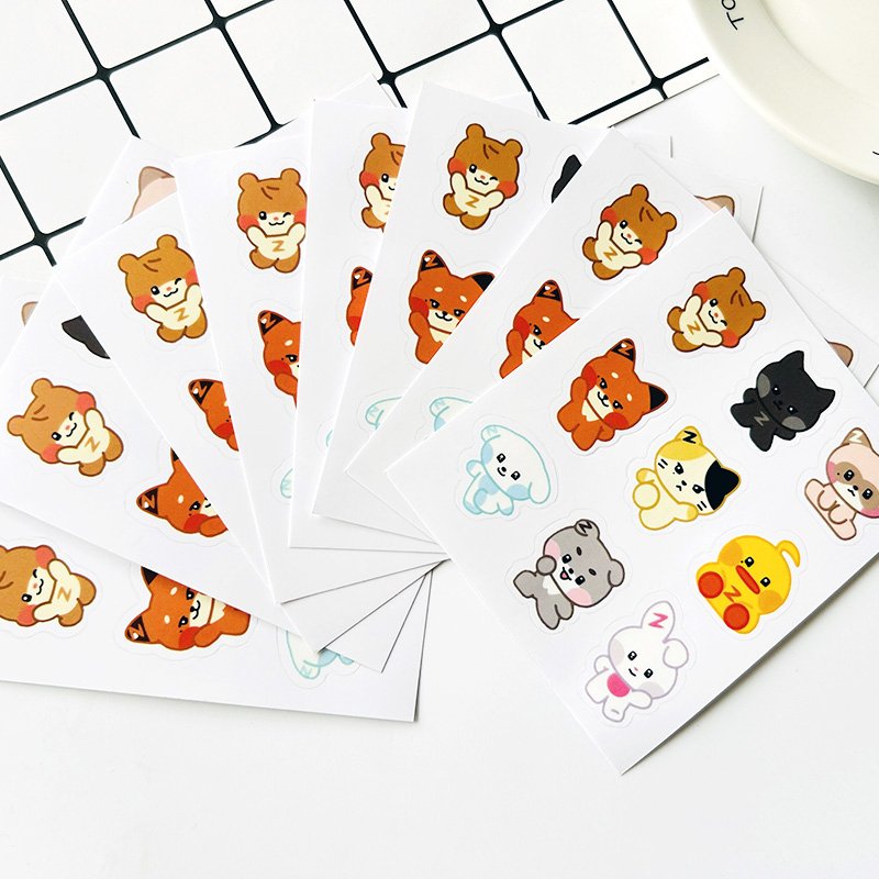 KPOP ZB1 ZERONI Cartoon PVC Waterproof Stickers Zerobaseone Hanbin Yujin Zhanghao Phone Cup Guitar Self-adhesive Decal Fans Gift