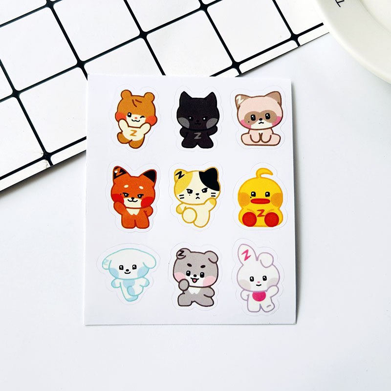 KPOP ZB1 ZERONI Cartoon PVC Waterproof Stickers Zerobaseone Hanbin Yujin Zhanghao Phone Cup Guitar Self-adhesive Decal Fans Gift