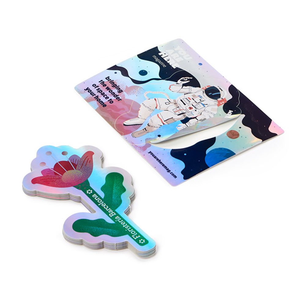 Custom Vinyl Hologram Cartoon Sticker Printing Rainbow Holographic Sticker For Promotion