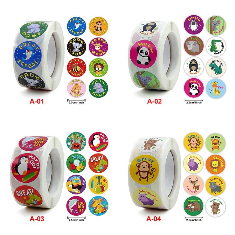 Adhesive Stickers Toys Decorated Children Teachers Reward Stickers label Paper fashion Cartoon stickers