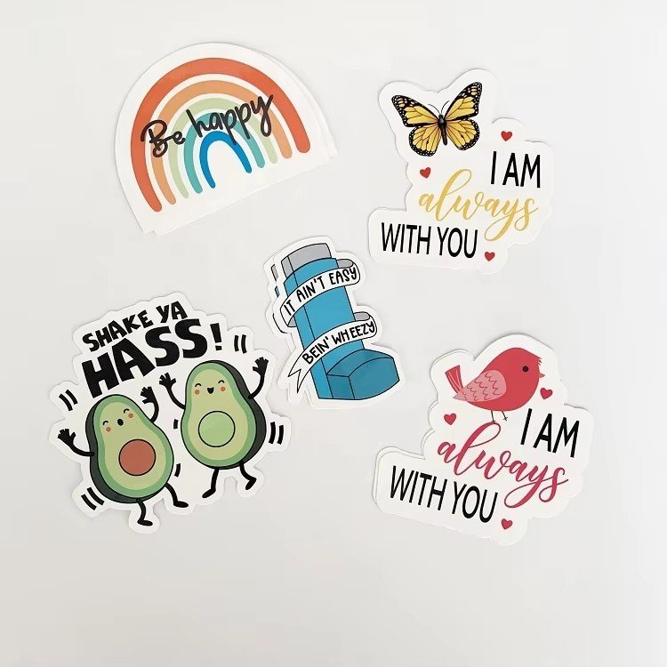 Custom Cute Cartoon Logo Waterproof Die Cut Vinyl Decoration Stickers