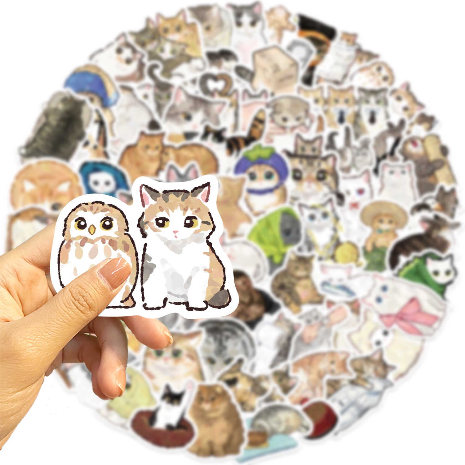 77pcs Cute Cartoon Cat Graffiti Stickers Diy Laptop Phone Case Luggage Diary Decoration Waterproof Toys Gift Decal Wholesale