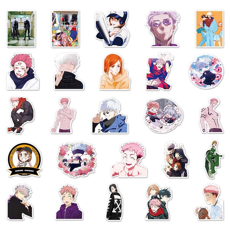 50Pcs Q Version Jujutsu Kaisen Cartoon Graffiti Stickers For Bottle Luggage Decor Vinyl Gojo Satoru Sticker
