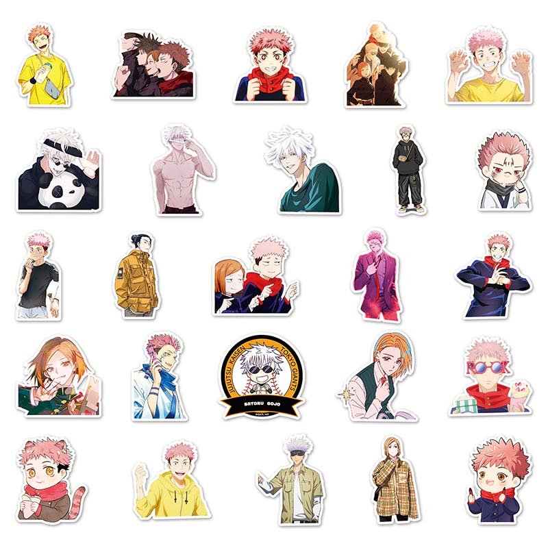 50Pcs Q Version Jujutsu Kaisen Cartoon Graffiti Stickers For Bottle Luggage Decor Vinyl Gojo Satoru Sticker