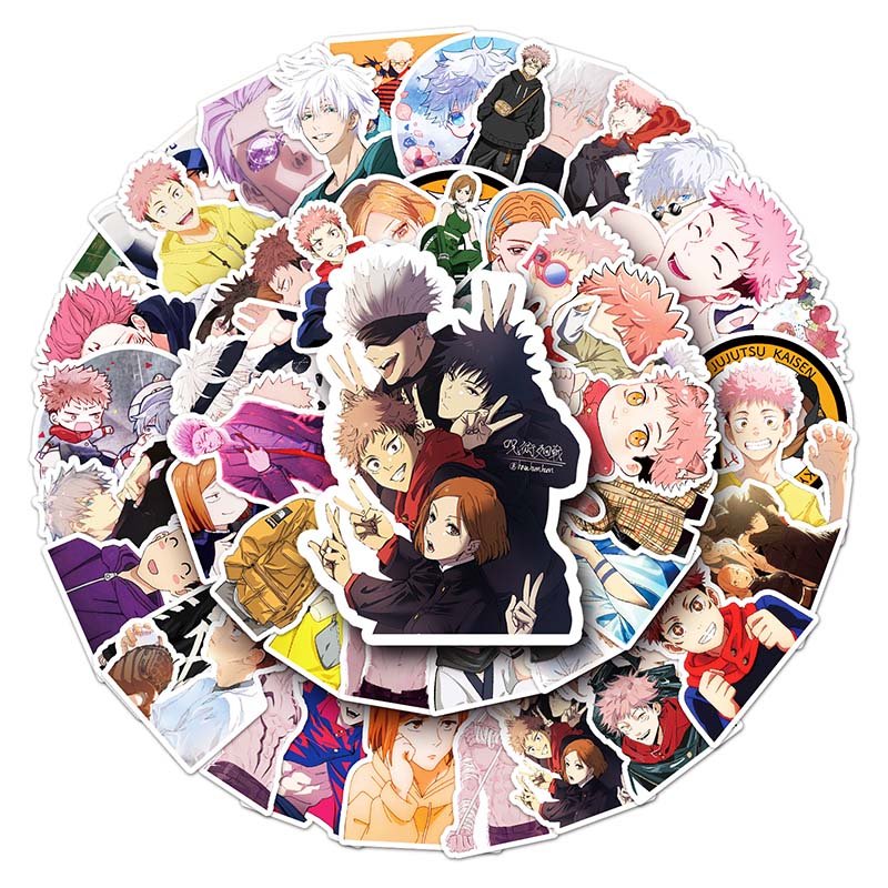 50Pcs Q Version Jujutsu Kaisen Cartoon Graffiti Stickers For Bottle Luggage Decor Vinyl Gojo Satoru Sticker