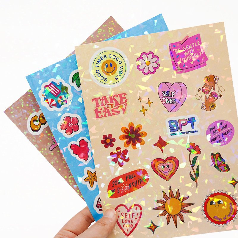 Custom Die Cut Vinyl Stickers Printing, Adhesive Waterproof PVC Label Company Logo Design Cartoon Stickers