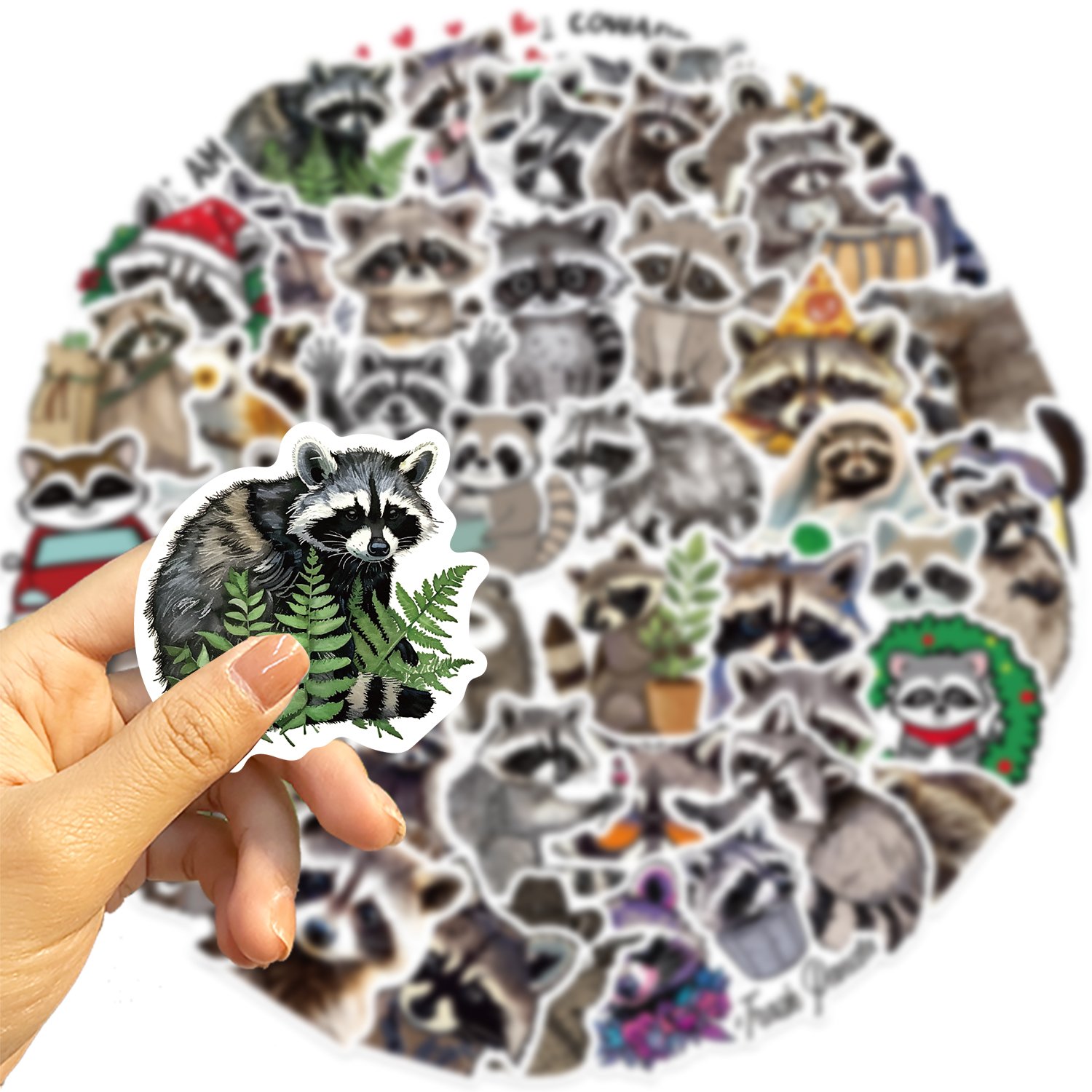 50pcs Cartoon Raccoon Graffiti Stickers Diy Laptop Phone Case Luggage Diary Decoration Waterproof Toys Gift Decal Wholesale