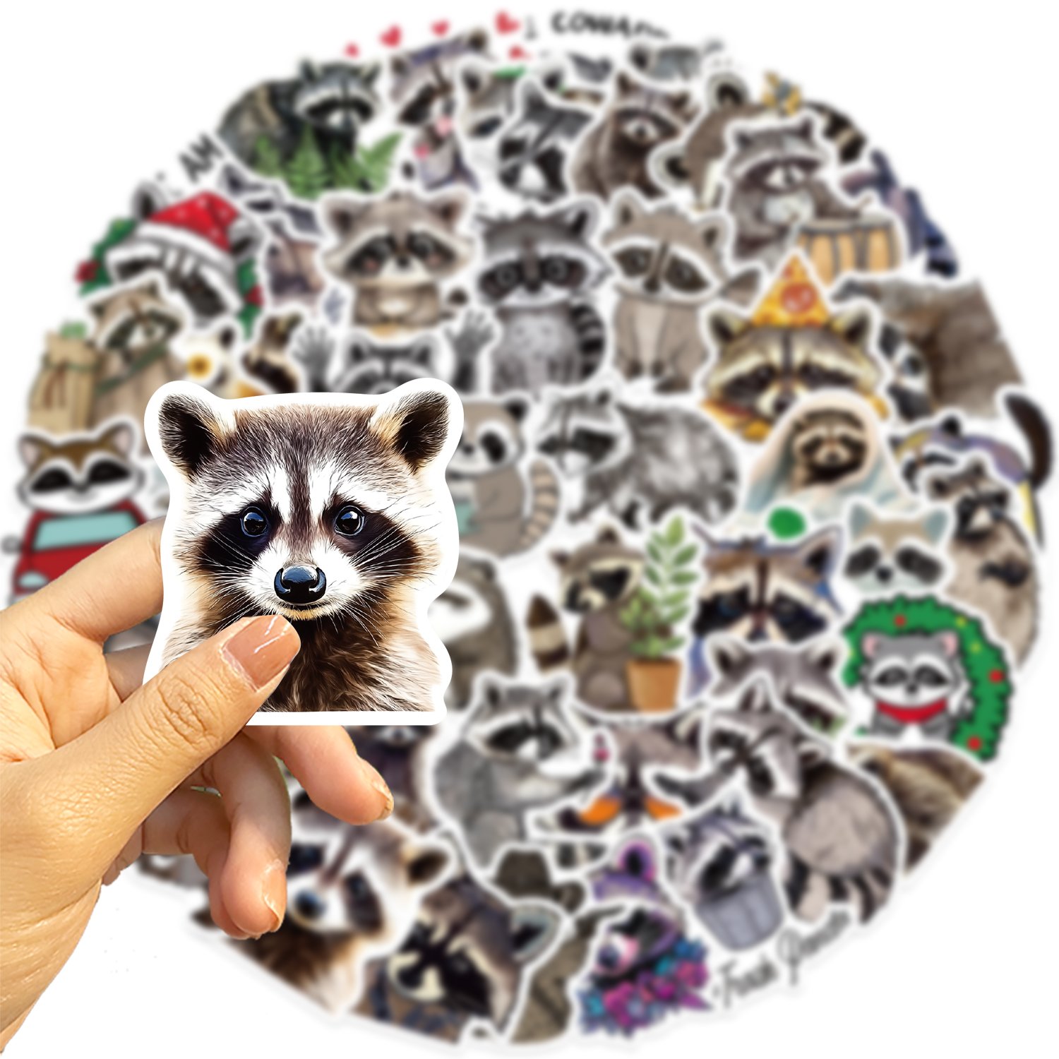 50pcs Cartoon Raccoon Graffiti Stickers Diy Laptop Phone Case Luggage Diary Decoration Waterproof Toys Gift Decal Wholesale