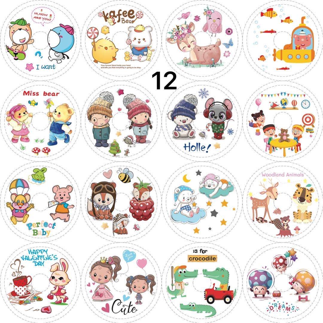 Ready stock 1cm IML in mold label cartoon design existing design label