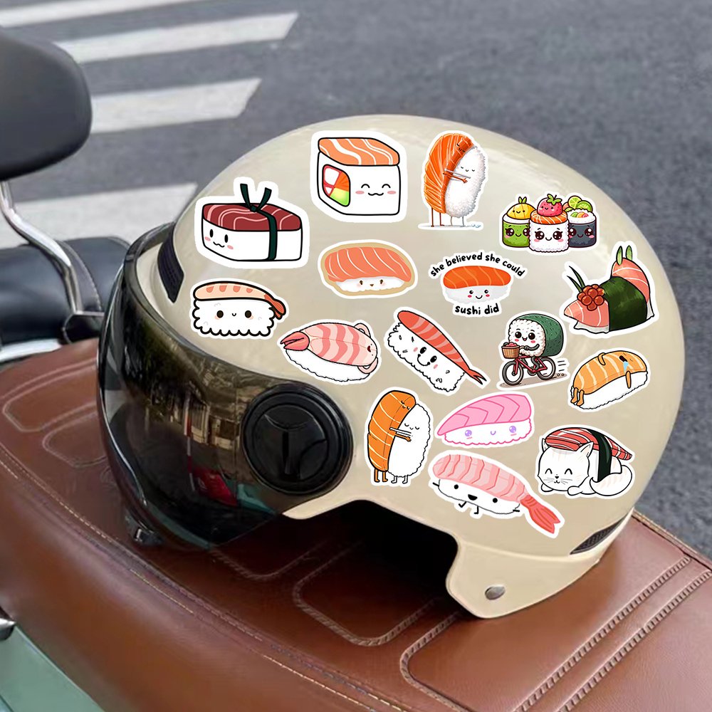 54pcs funny sushi PVC waterproof graffiti decorative sticker pack for kids laptop phone bike car guitar notebook
