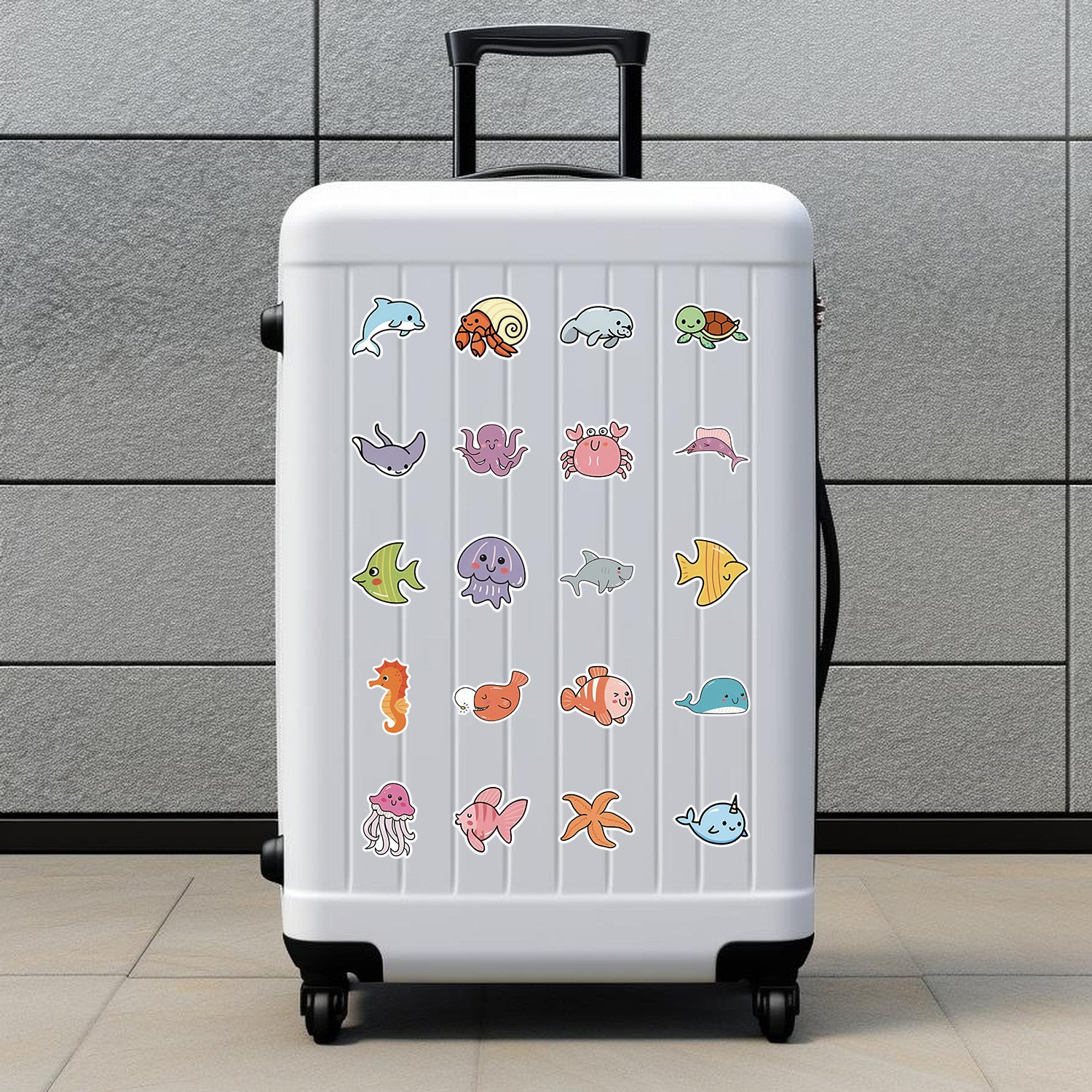 50Pcs Cute Marine Animals Cartoon Stickers For Refrigerator Book Decor Kids Learning Toy Sticker