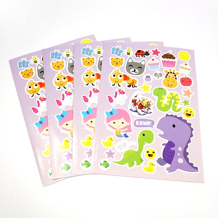 High Quality Die Cut Cartoon Animal Design Self Adhesive DIY Paper Sticker for Kids