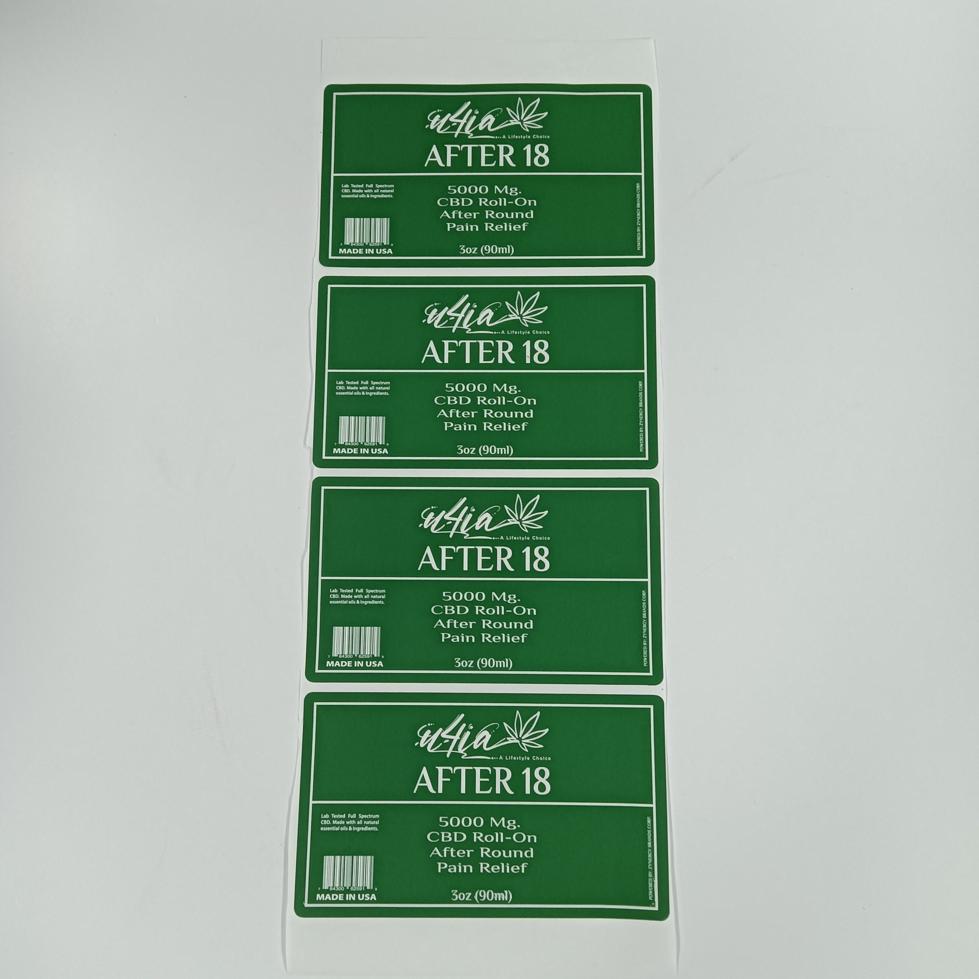 Green velvet textured luxury paper with spot UV labels vinyl stickers individual custom hologram logo sticker