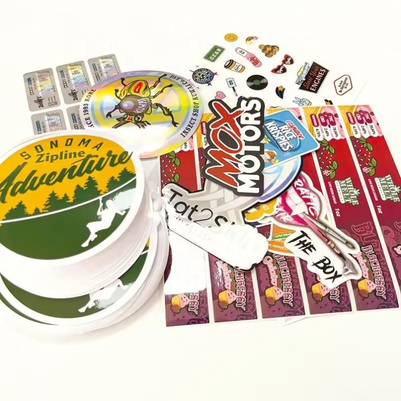 Company Custom Design Labels Cartoon Sticker Adhesive Label Printing Holographic Vinyl Die Cut Waterproof Sticker Sheet