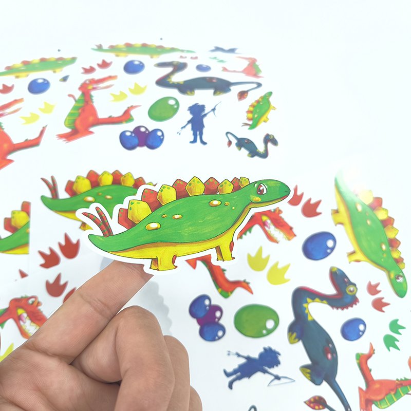 Custom Design Die Cut Waterproof Cartoon Sticker Paper Vinyl Adhesive Custom Shape Toy Stickers