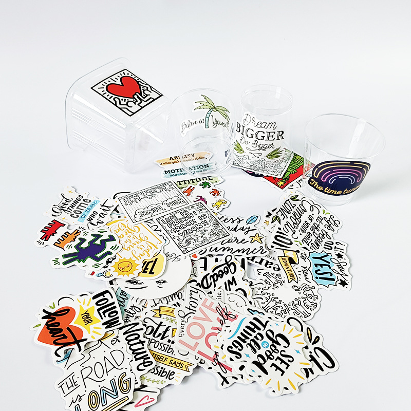 Company Design Logo Self Adhesive Waterproof Label Cartoon Vinyl Sticker Custom Printing Die Cut Stickers