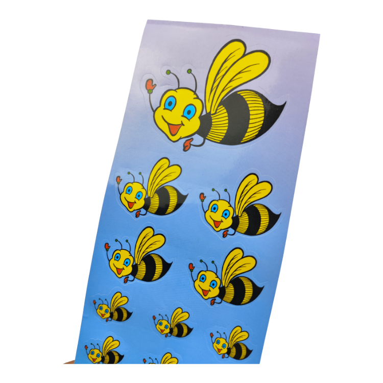 High Quality Custom Printing Cartoon Sticker Vinyl Die Cut Sticker Sheet Removable Kiss Cut Vinyl Stickers Sheet