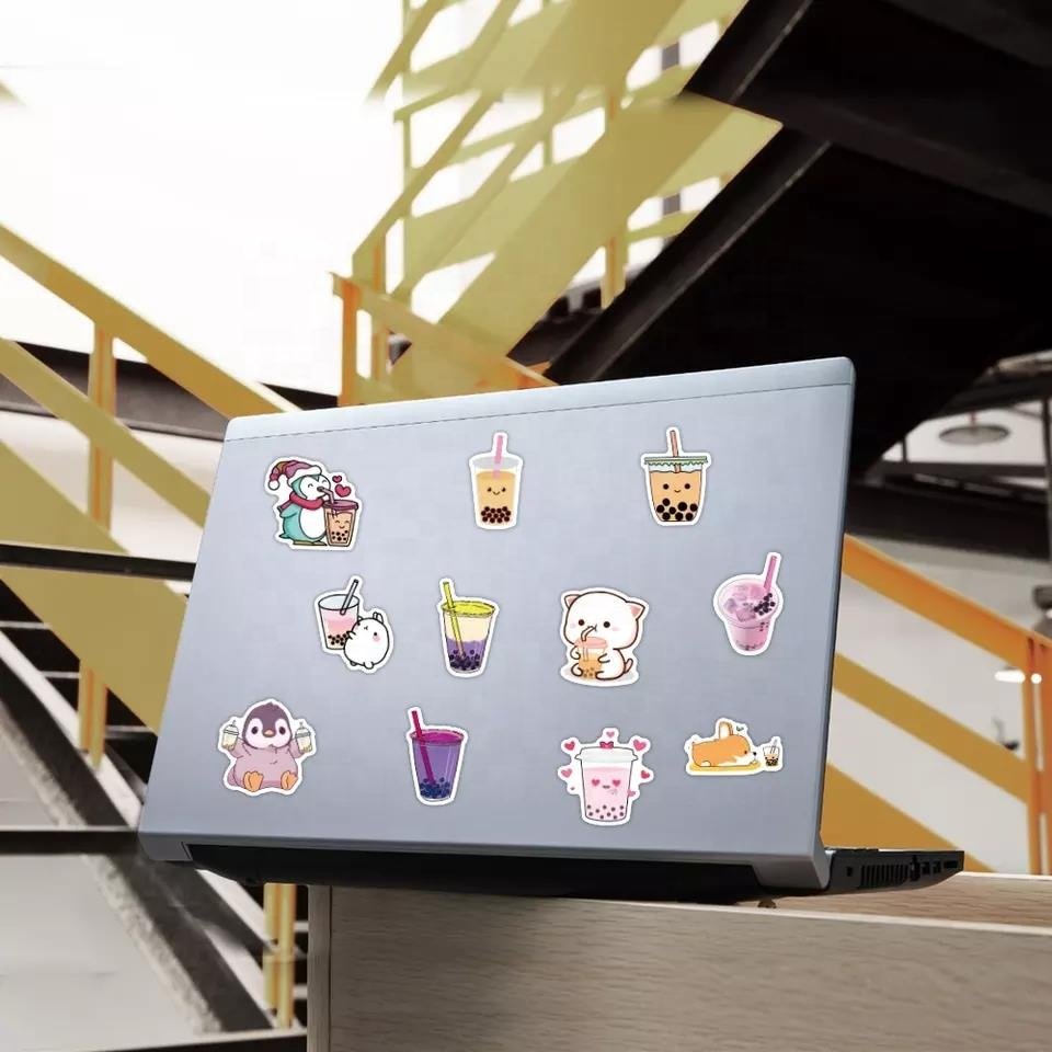50Pcs Bubble Tea Cute Boba Graffiti Waterproof PVC Random Stickers For Girl Kids Notebook phone Luggage Laptop