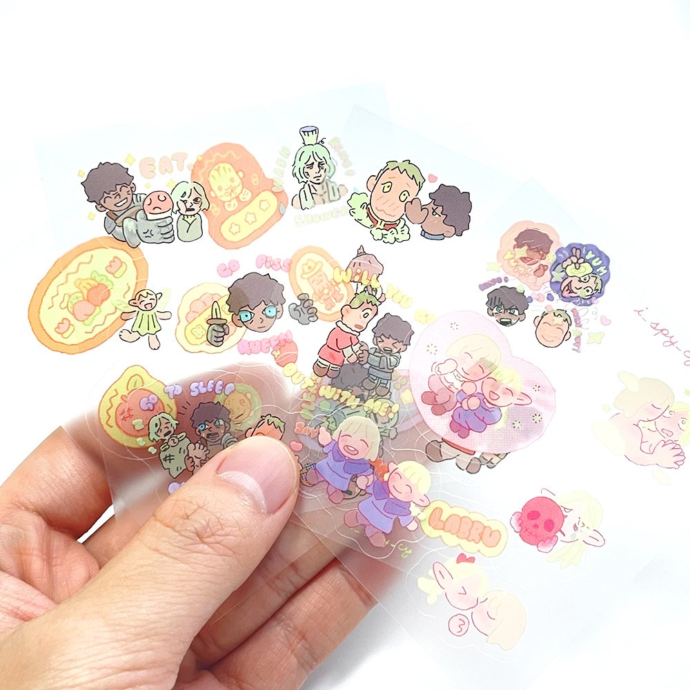 Wholesale custom stickers Kawaii style Transparent material pet stickers For Kids and girls