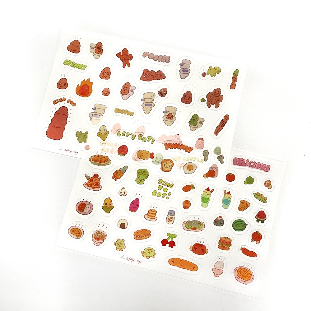 Wholesale custom stickers Kawaii style Transparent material pet stickers For Kids and girls