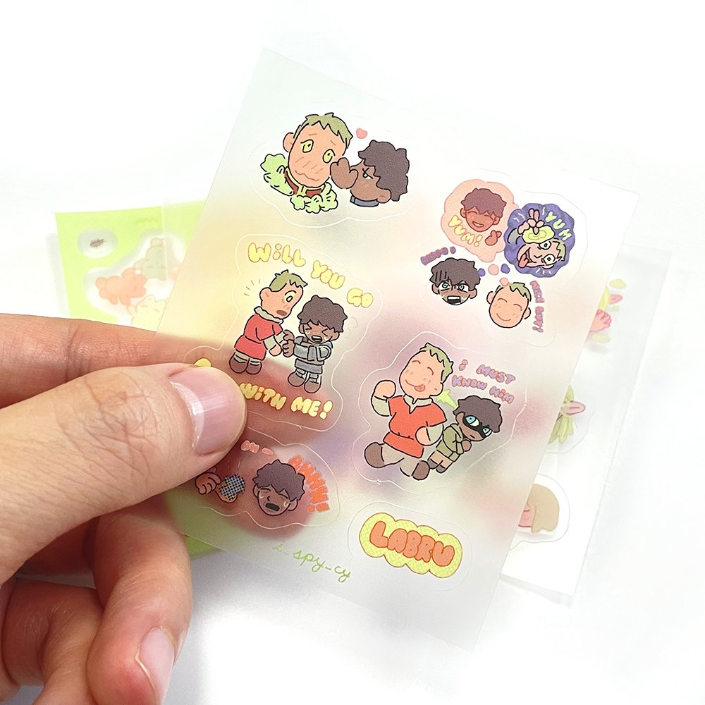 Wholesale custom stickers Kawaii style Transparent material pet stickers For Kids and girls