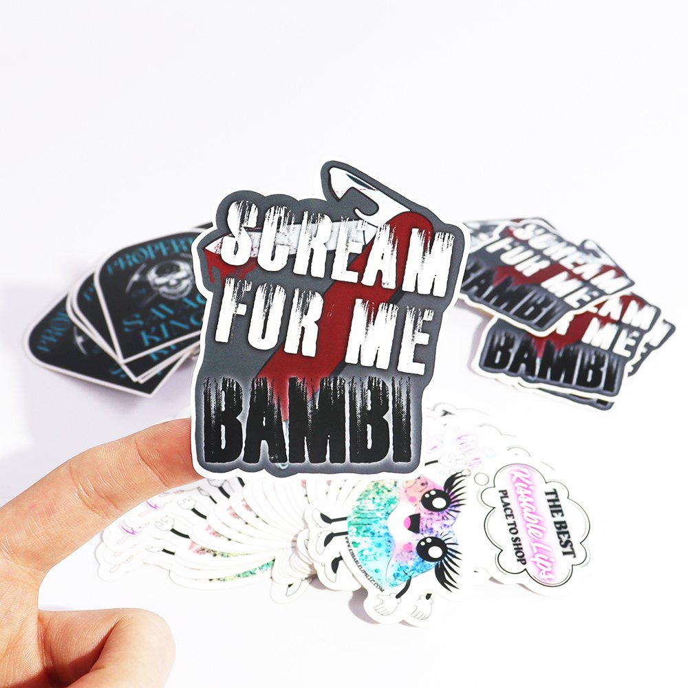 Custom Printing Label Logo Sticker Kiss Cut Vinyl Paper Waterproof Cartoon Anime Laptop Adhesive Promotional Die Cut Stickers