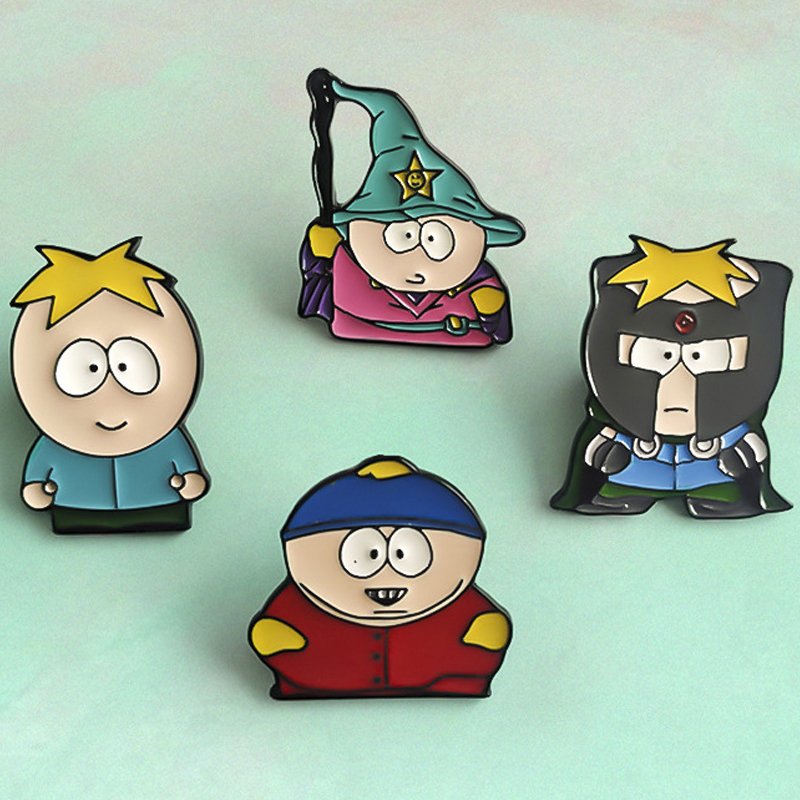 Manufacture Customized Metal Lapel Pin Souvenirs Cartoon Anime South Park Character Badge Pin