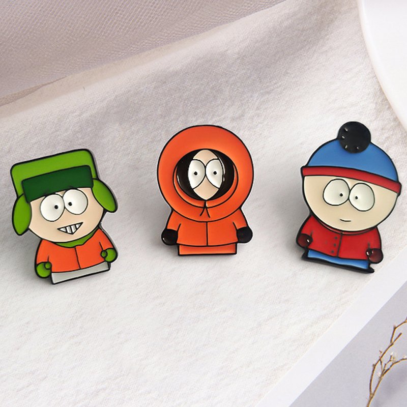 Manufacture Customized Metal Lapel Pin Souvenirs Cartoon Anime South Park Character Badge Pin