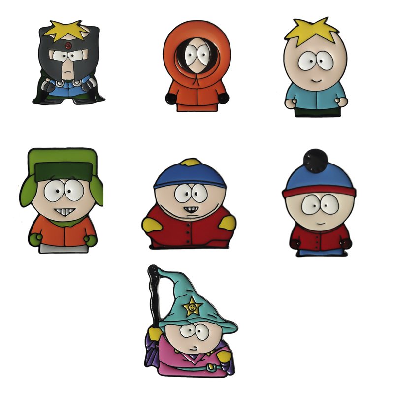 Manufacture Customized Metal Lapel Pin Souvenirs Cartoon Anime South Park Character Badge Pin