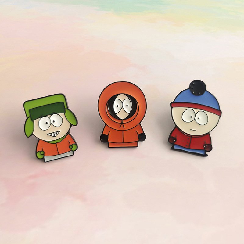 Manufacture Customized Metal Lapel Pin Souvenirs Cartoon Anime South Park Character Badge Pin
