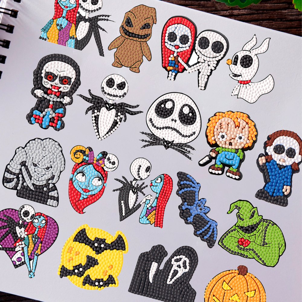 2024 New Diamond Drawing Halloween Cartoon Children's DIY Handmade Children's Diamond Stickers
