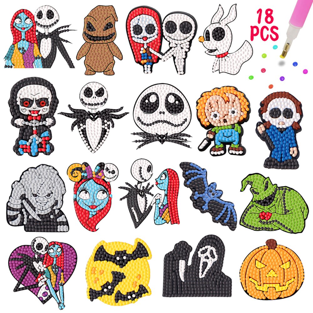 2024 New Diamond Drawing Halloween Cartoon Children's DIY Handmade Children's Diamond Stickers